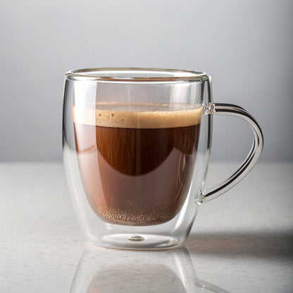 Glass Coffee Mug Set, 4-Piece