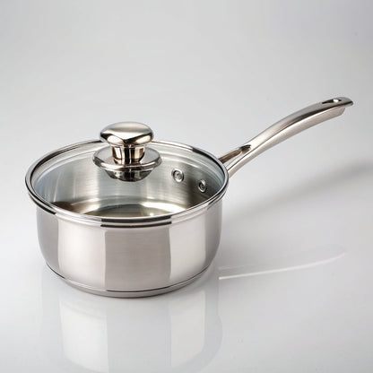 Stainless Steel Saucepan with Lid, 3-Quart