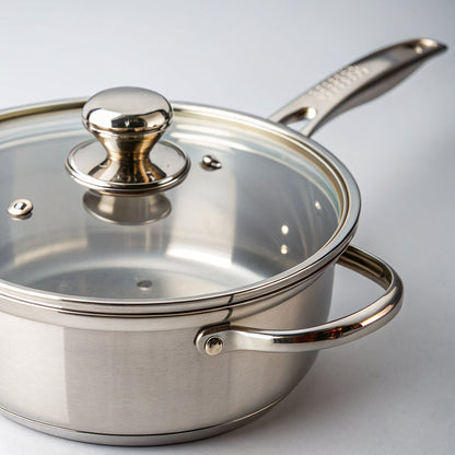Stainless Steel Saucepan with Lid, 3-Quart